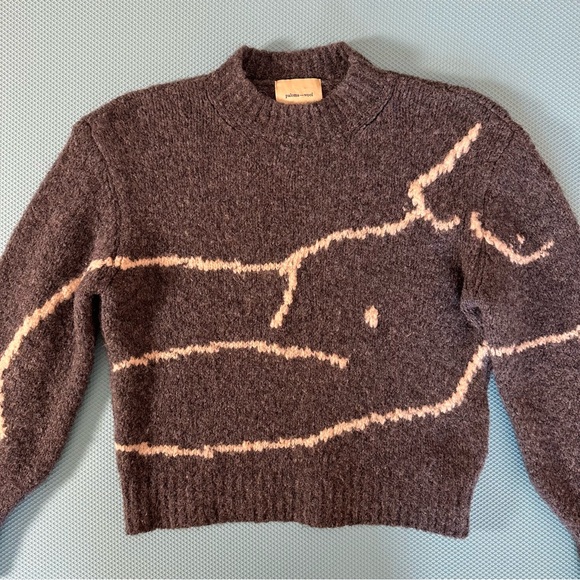 Paloma Wool Cream and Gray Cowl Neck Sweater - Picture 1 of 7